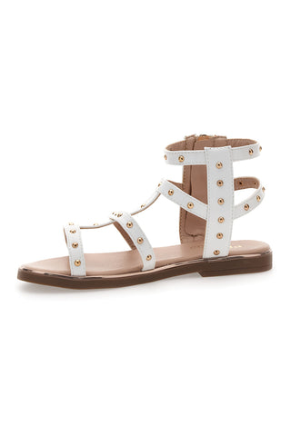 Sandali bianchi con dettagli oro Pitt Kids 39G2537S