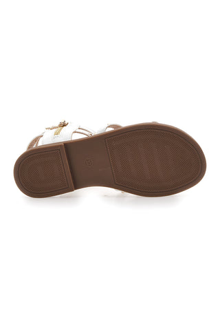 Weiße Sandalen mit goldenen Details Pitt Kids 39G2537S