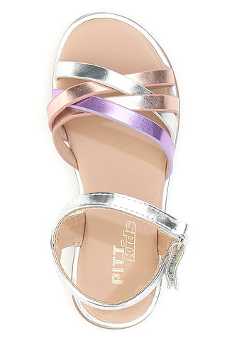 Sandali multicolor metallizzati con fascette incrociate Pitt Kids 39G2540S
