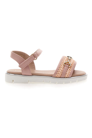 Rosa Sandalen mit dekorativer Goldkette Pitt Kids 39G2542S