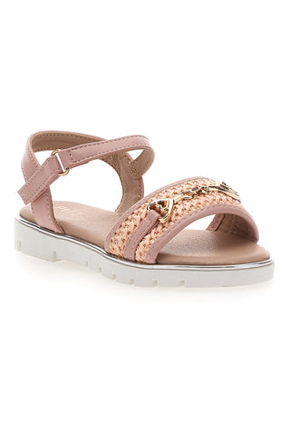 Rosa Sandalen mit dekorativer Goldkette Pitt Kids 39G2542S