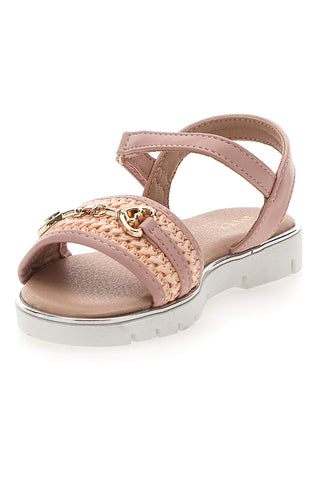 Rosa Sandalen mit dekorativer Goldkette Pitt Kids 39G2542S