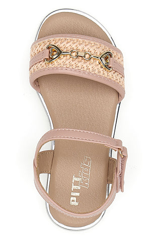 Rosa Sandalen mit dekorativer Goldkette Pitt Kids 39G2542S