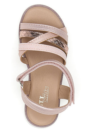 Sandali rosa metallizzato con fascette intrecciate Pitt Kids Pitt Kids 39G2546S