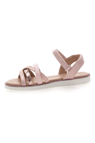 Sandali rosa metallizzato con fascette incrociate Pitt Kids 39G2546S