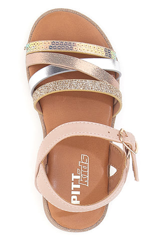 Sandali rosa con fasce multicolor Pitt Kids 39G2551S