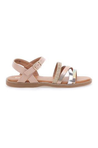 Rosa Sandalen mit mehrfarbigen Bändern Pitt Kids 39G2551S