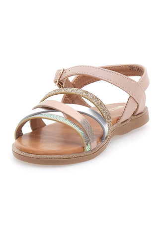 Sandali rosa con fasce multicolor Pitt Kids 39G2551S