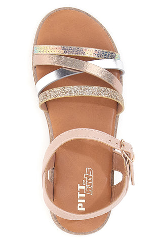 Sandali rosa con fasce multicolor Pitt Kids 39G2551S