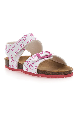 Weiße Sandalen mit rosa Herzen PITT KIDS 45289GLO