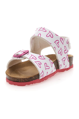 Weiße Sandalen mit rosa Herzen PITT KIDS 45289GLO