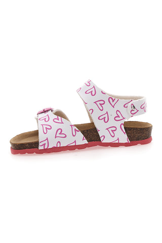 Weiße Sandalen mit rosa Herzen PITT KIDS 45289GLO