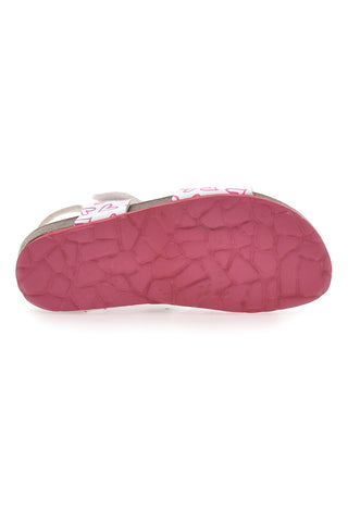 Sandali bianchi con cuori rosa e fibbie regolabili PITT KIDS 45289GLO