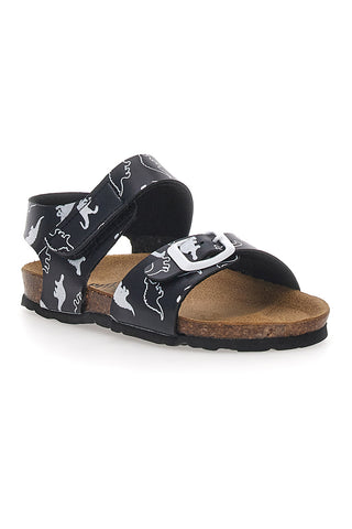 Marineblaue Sandalen mit weißen Motiven Made in Italy PITT KIDS 45289GDN