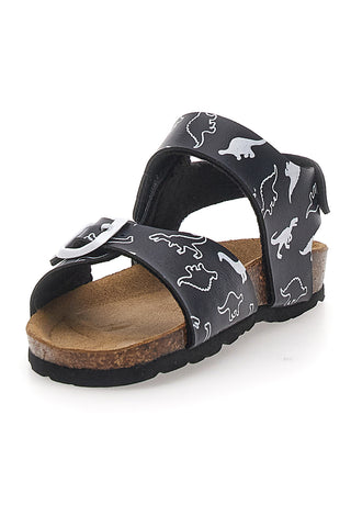 Marineblaue Sandalen mit weißen Motiven Made in Italy PITT KIDS 45289GDN