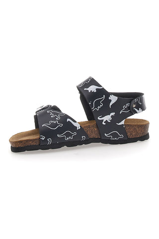 Marineblaue Sandalen mit weißen Motiven Made in Italy PITT KIDS 45289GDN
