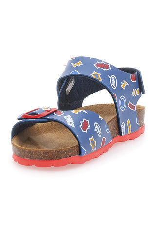 Blaue und rote Sandalen Made in Italy PITT KIDS 45289GHP