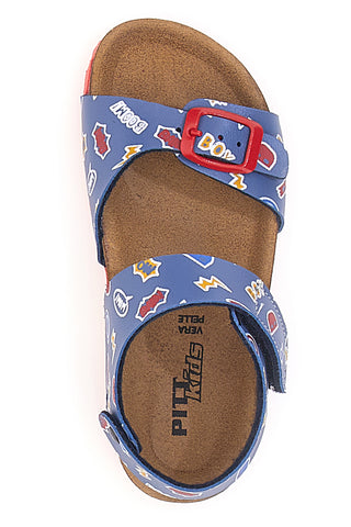 Blaue und rote Sandalen Made in Italy PITT KIDS 45289GHP