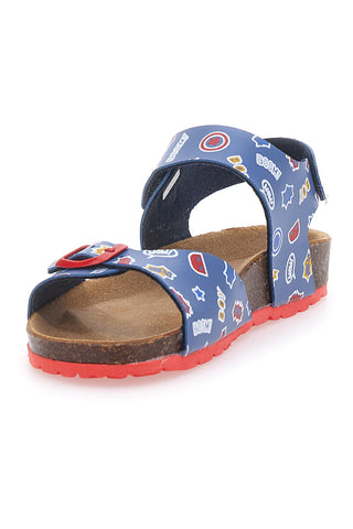 Blaue und rote Sandalen Made in Italy PITT KIDS 45289GHP