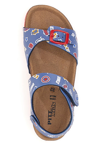 Blaue und rote Sandalen Made in Italy PITT KIDS 45289GHP