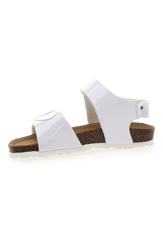 Weiße Sandalen mit silbernen Herzen und Klettverschluss PITT KIDS 45260TWV