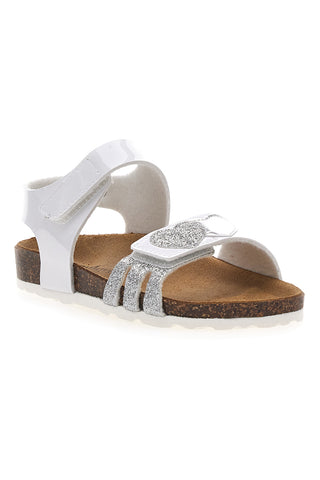Sandali bianchi con glitter e chiusura a strappo Pitt Kids 45260TWV