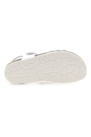 Sandali bianchi con glitter e chiusura a strappo Pitt Kids 45260TWV