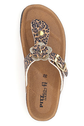 Ciabatte Infradito Leopardate Made in Italy PITT KIDS 45261LET