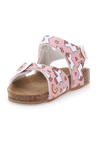 Rosa Sandalen mit Einhörnern Komfort-Fußbett PITT KIDS 47327UNI