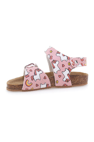 Rosa Sandalen mit Einhörnern Komfort-Fußbett PITT KIDS 47327UNI