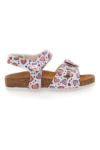 Weiße Sandalen mit Herz-Print Pittarello Bio 257A745SR
