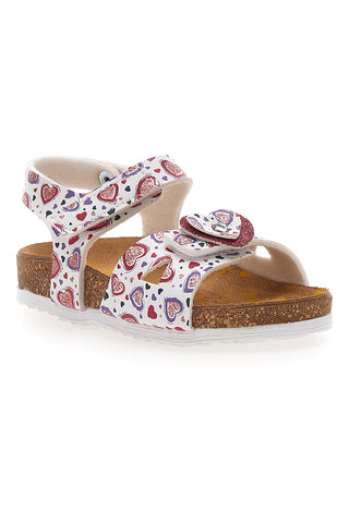 Sandali bianchi con stampa cuori Pittarello Bio 257A745SR