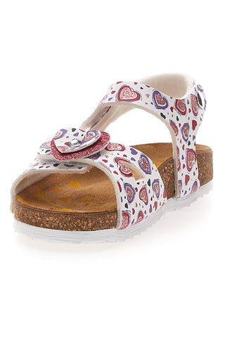 Sandali bianchi con stampa cuori Pittarello Bio 257A745SR