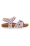 Sandali bianchi a fantasia rosa con plantare preformato Pittarello Bio 257A745SR