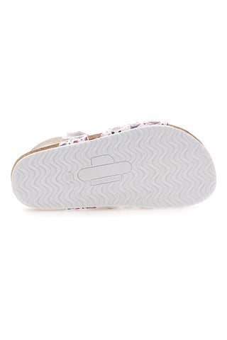 Sandali bianchi a fantasia rosa con plantare preformato Pittarello Bio 257A745SR