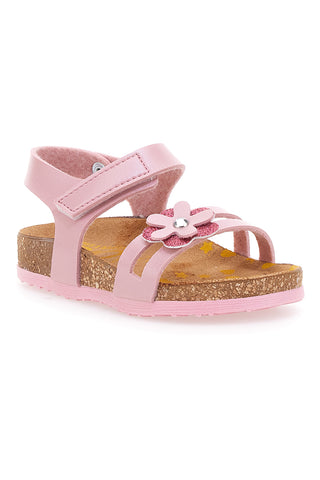 Rosa Sandalen mit dekorativer Blume und Komfort-Innensohle PITTARELLO BIO 257A005SR