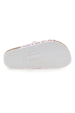 Ciabatte bianche con stampa cuori e doppia fibbia PITTARELLO BIO 257A312SR