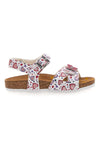 Sandali fantasia con fiocco glitter e plantare preformato Pittarello Bio 257A740SR