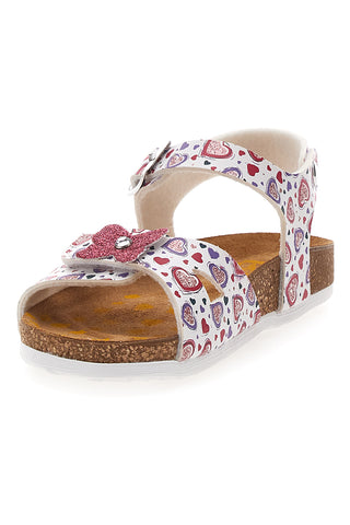 Ausgefallene Sandalen mit Glitzerschleife und vorgeformter Innensohle Pittarello Bio 257A740SR