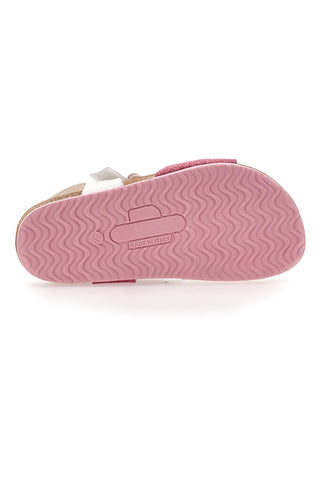Sandali bianco e fucsia con fiore glitterato PITTARELLO BIO 257A084SR