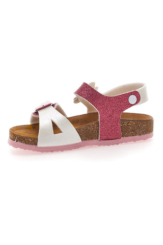 Sandali bianchi e rosa con brillantini Pittarello Bio 257A084SR