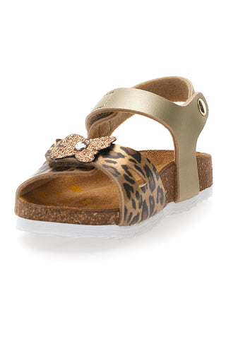 Sandali oro con fiore glitter Pittarello Bio 257A745SR