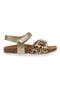 Platin-Sandalen mit Tiermuster und vorgeformter Innensohle Pittarello Bio 257A745SR