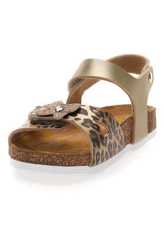 Platin-Sandalen mit Tiermuster und vorgeformter Innensohle Pittarello Bio 257A745SR