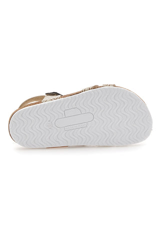 Sandali sabbia con doppia fascia glitter Pittarello Bio 257A712SR