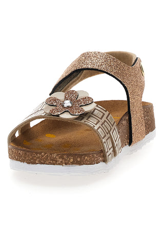 Pittarello Bio 257A712SR Platin-Sandalen mit geometrischem Print