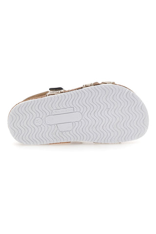 Pittarello Bio 257A712SR Platin-Sandalen mit geometrischem Print