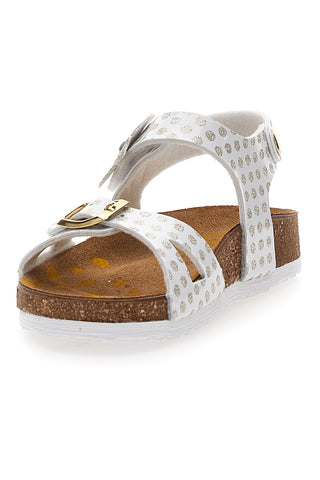 Sandali bianchi con fiore e stampa pois Pittarello Bio 257A084SR