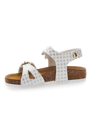 Sandali bianchi con fiore e stampa pois Pittarello Bio 257A084SR
