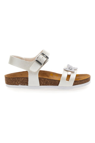 Weiße Sandalen mit Strasssteinen Pittarello Bio 257A010SR